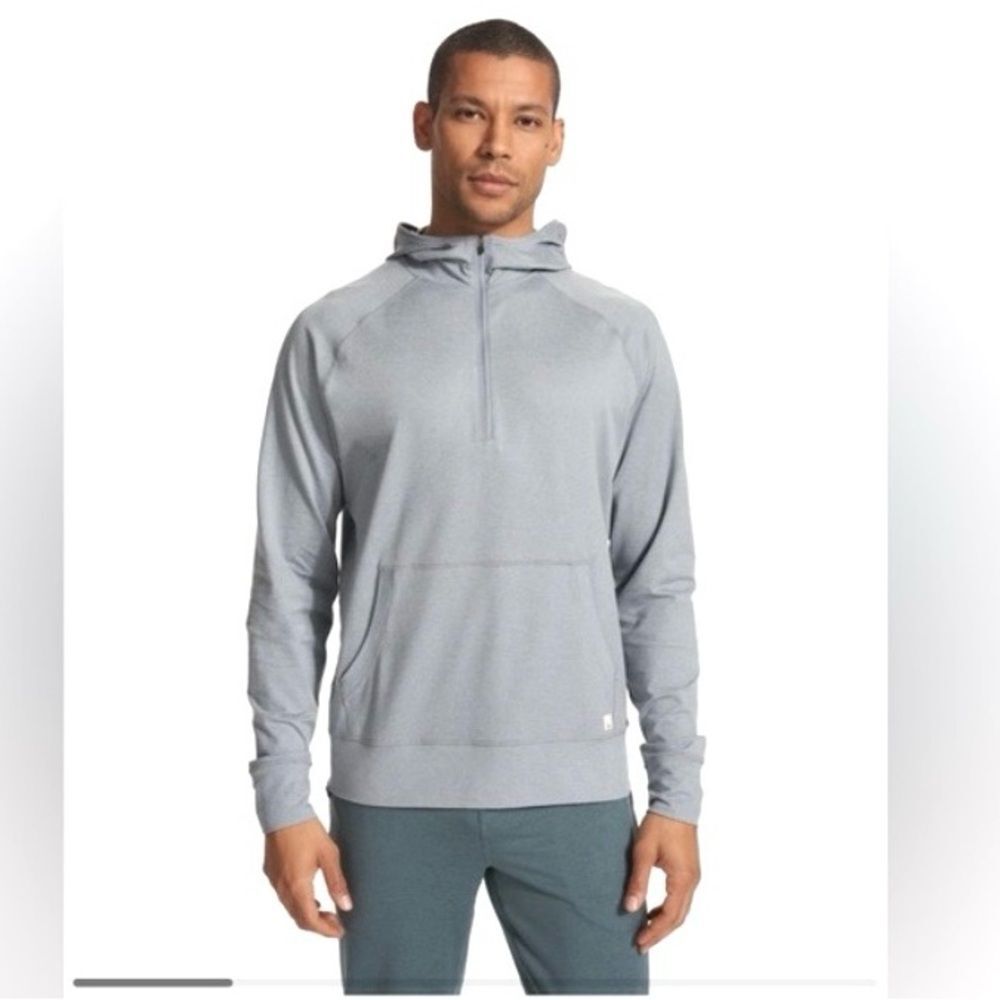 Vuori Men's Ponto Performance Half Zip Hoodie Heather Gray XL